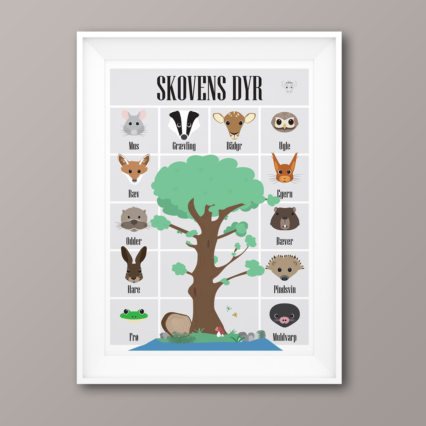Diverse varer ekko Jeg klager Plakat – Skovens dyr - Kids By Christensen